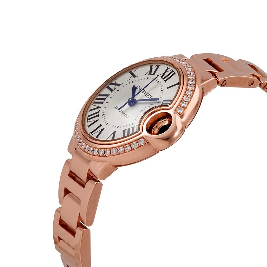 Cartier Ballon Bleu Silver Dial Automatic Ladies 18kt Rose Gold Diamond Watch WJBB0036 - 2
