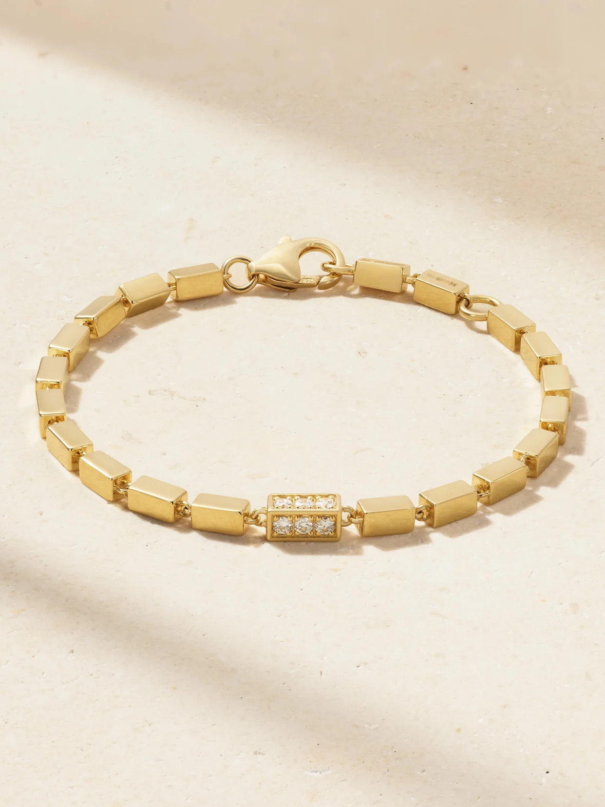 Block Chain 18-karat Gold Diamond Bracelet - 1