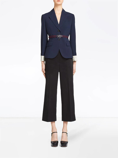 Prada belted single-breasted blazer outlook