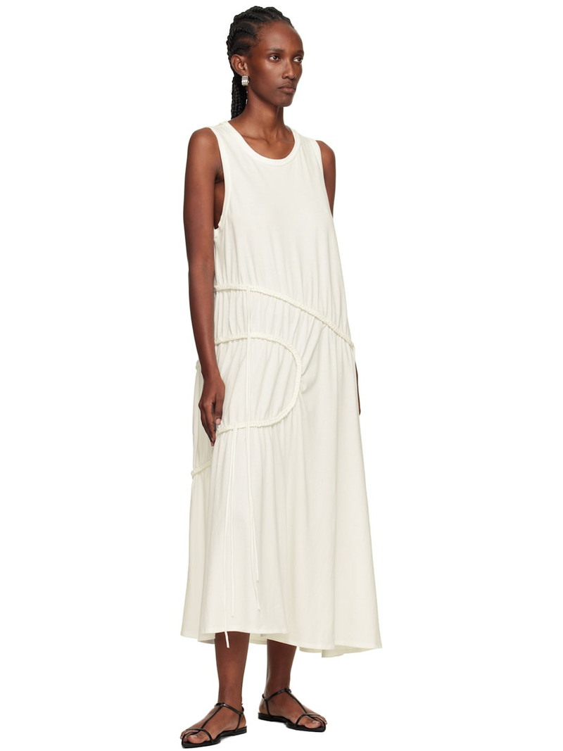 Y's Off-White Chain Stitch Sleeveless Midi Dress outlook