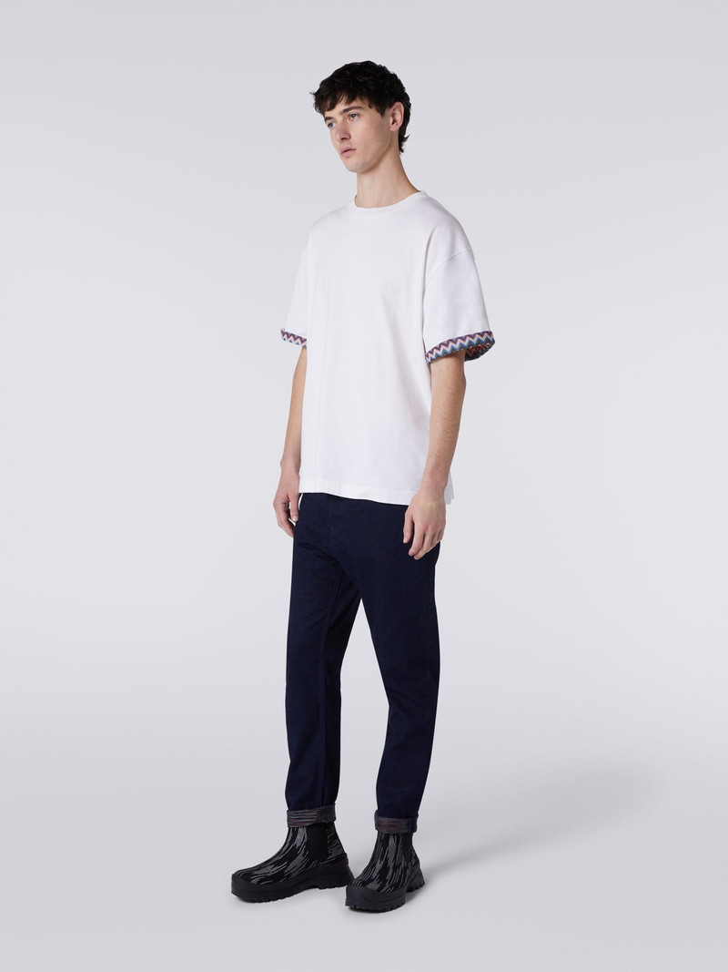 Cotton jersey T-shirt with zigzag turn-ups 3