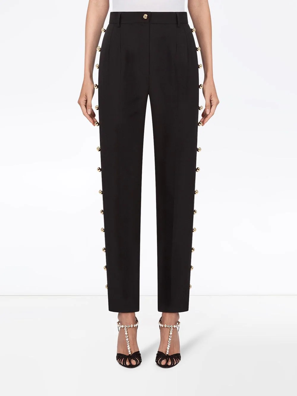 stud-embellished trousers - 3