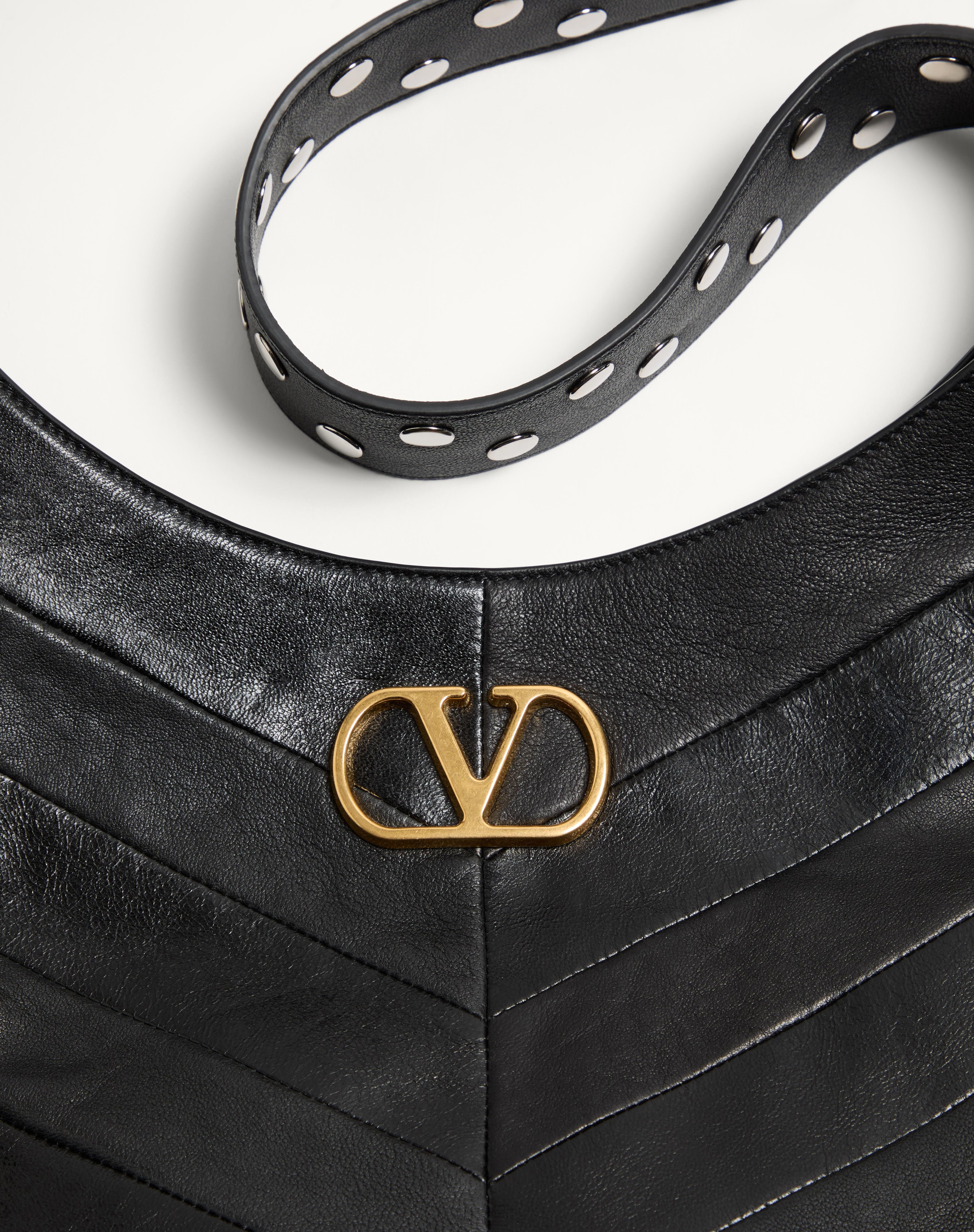 VALENTINO GARAVANI HOBOHO HOBO BAG IN NAPPA LEATHER WITH CHEVRON PATTERN - 8