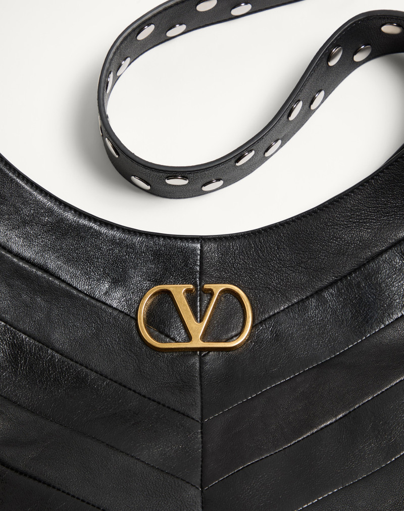 VALENTINO GARAVANI HOBOHO HOBO BAG IN NAPPA LEATHER WITH CHEVRON PATTERN 8