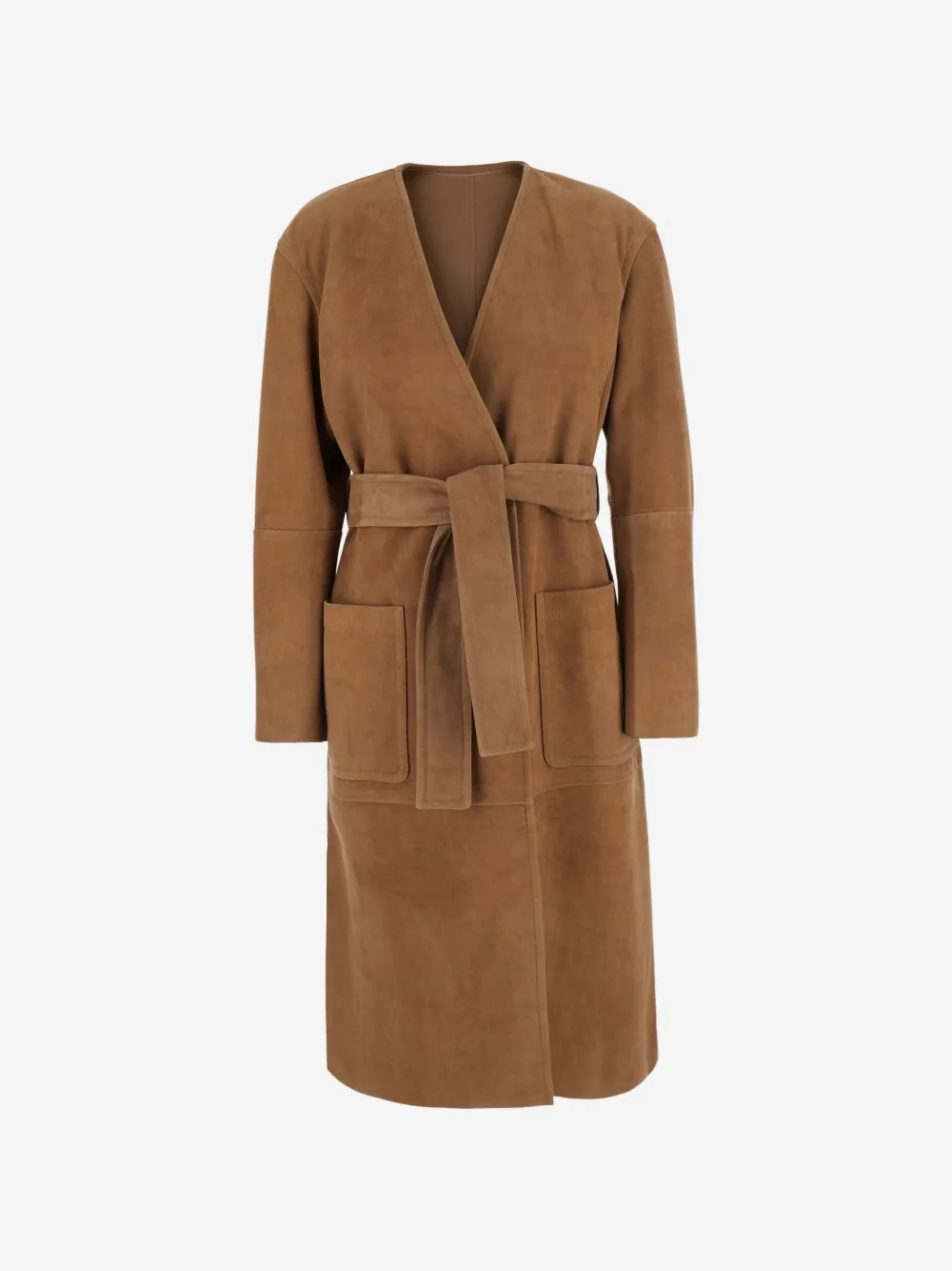 belted suede coat - 1