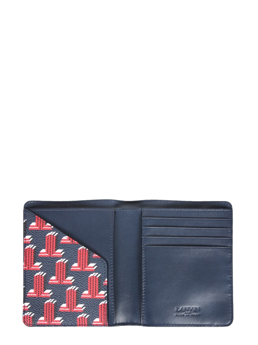 FAUX LEATHER PASSPORT HOLDER WITH JL 3D LOGO PRINT - 2