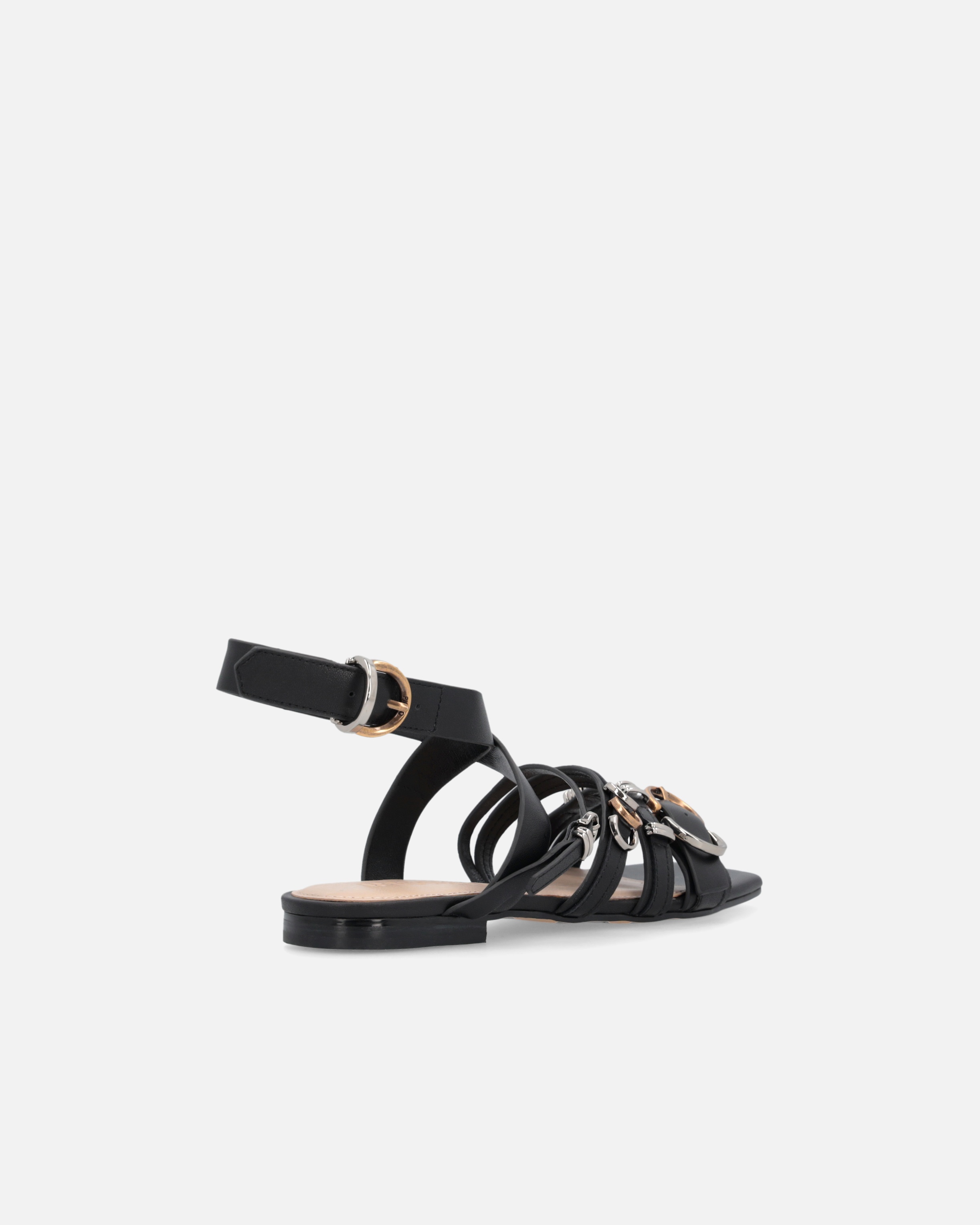 FLAT SANDALS WITH BRAIDED STRAPS AND METALLIC DETAILS - 3