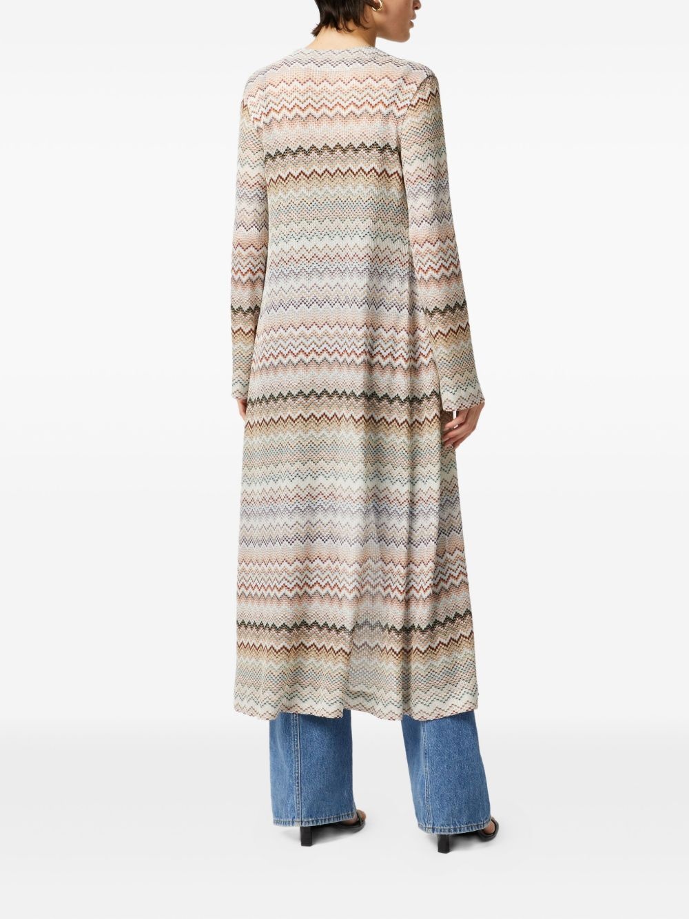 zigzag-pattern cardi-coat - 3