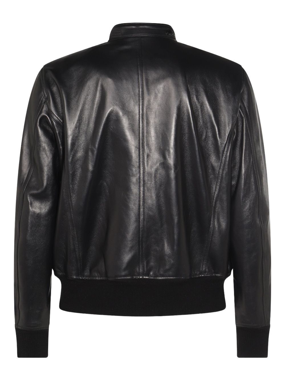zip-front leather jacket - 2