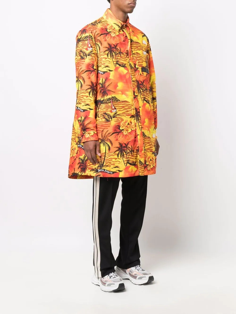 x Moncler tropical-print padded coat - 4