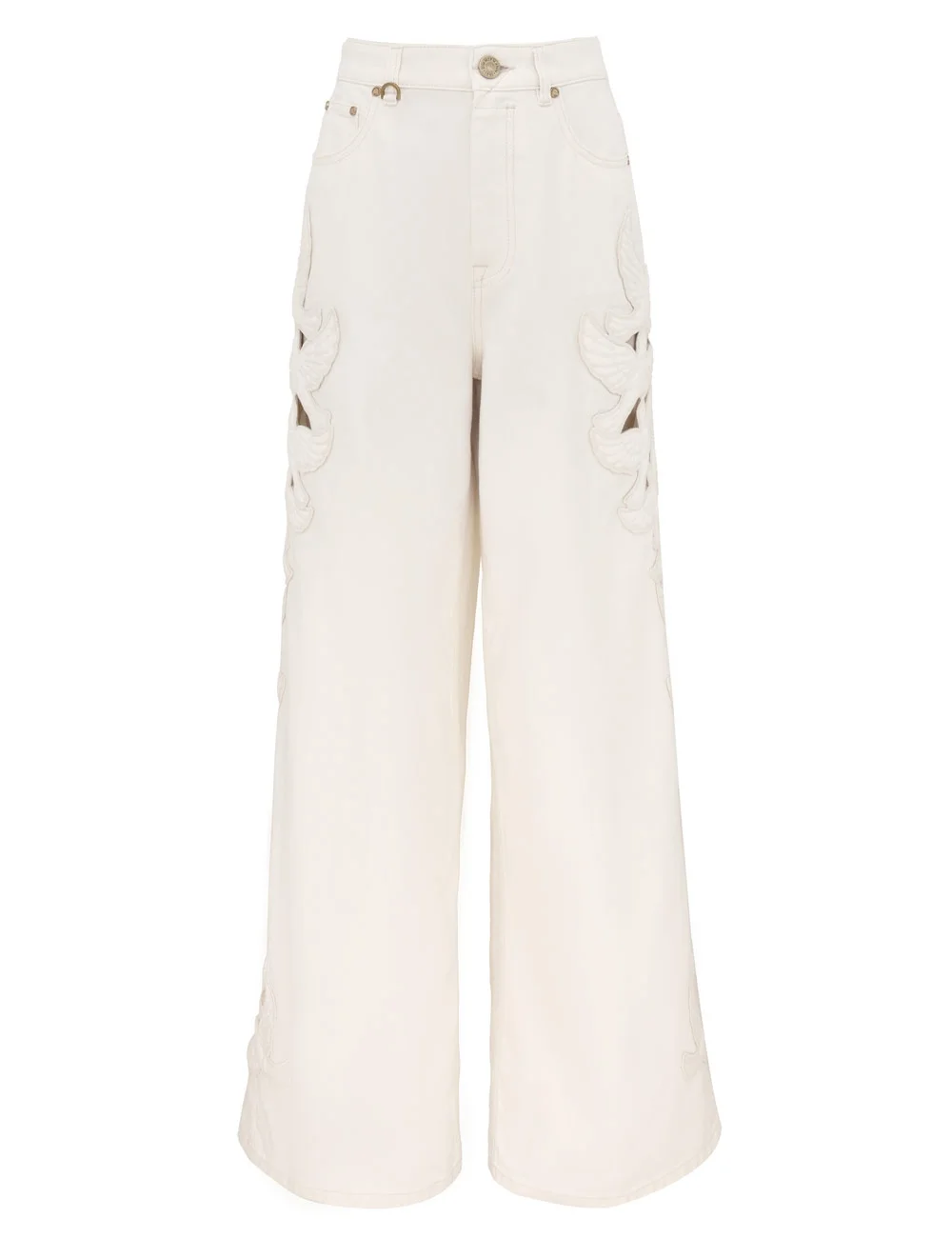 DENIM APPLIQUE RELAXED FLARE - 1