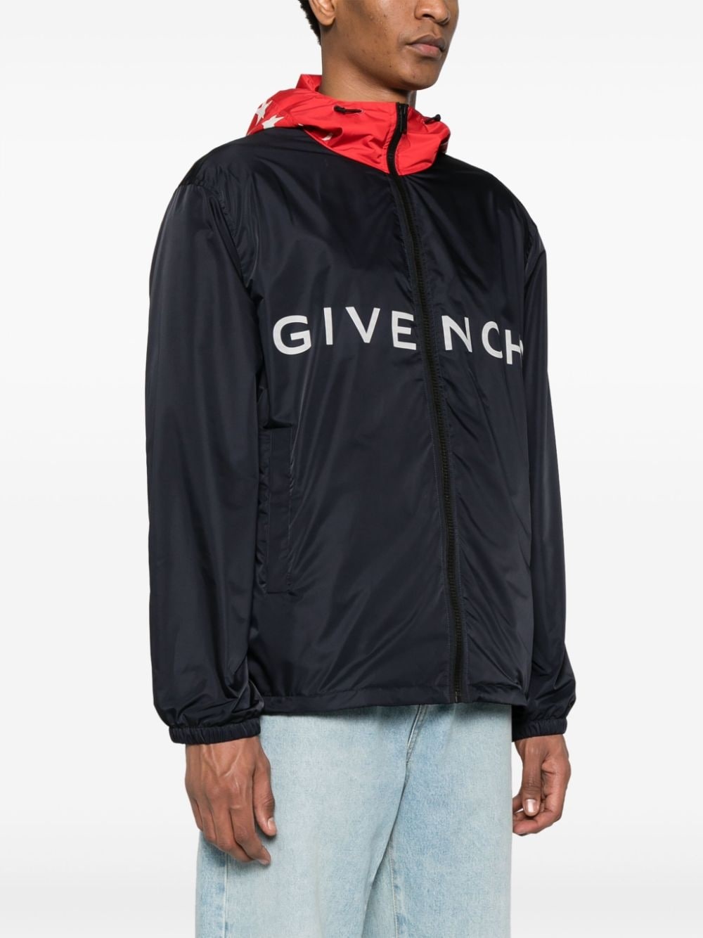 logo-print hooded jacket - 3
