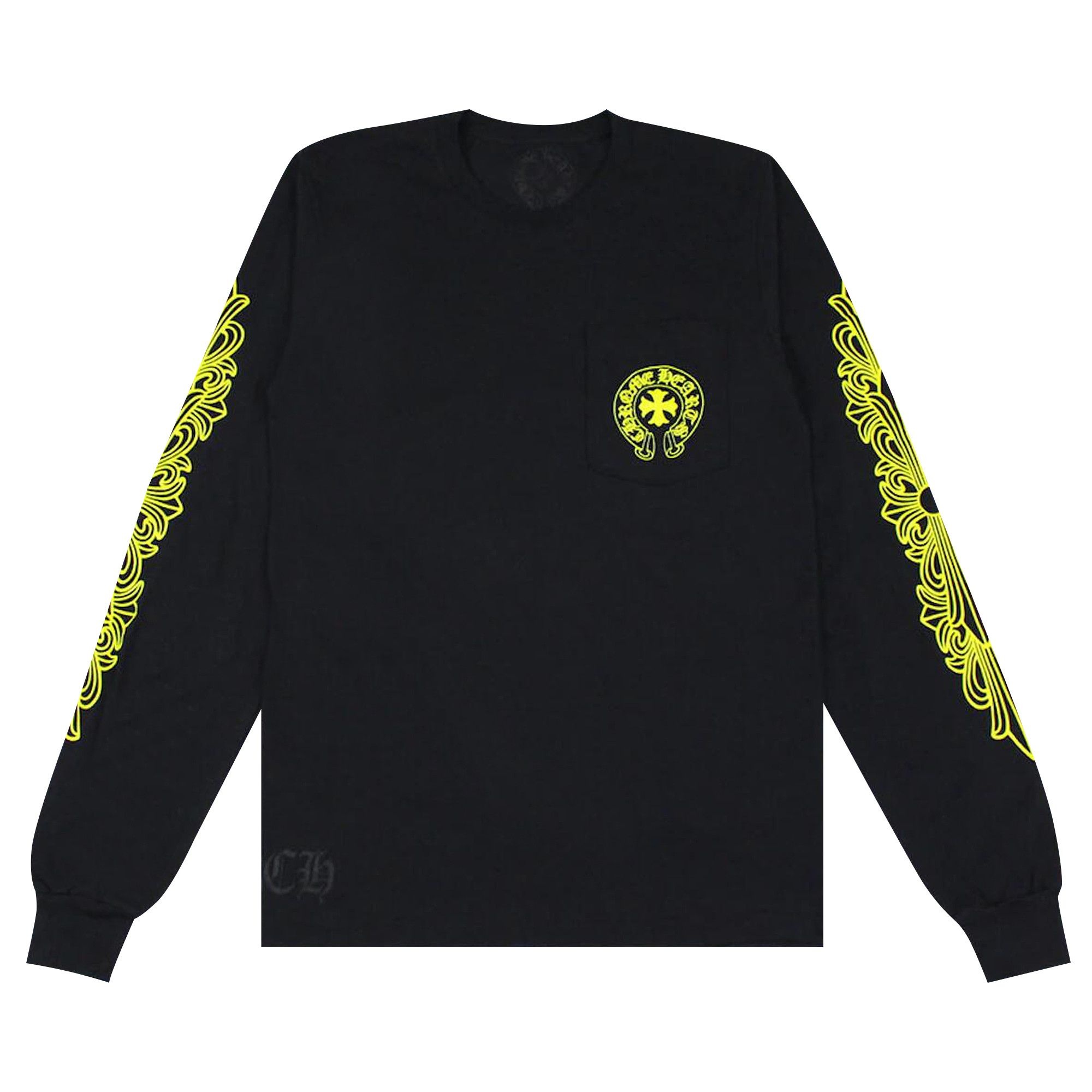 Chrome Hearts Made In Hollywood Pocket Long-Sleeve T-Shirt 'Black/Yellow' - 1