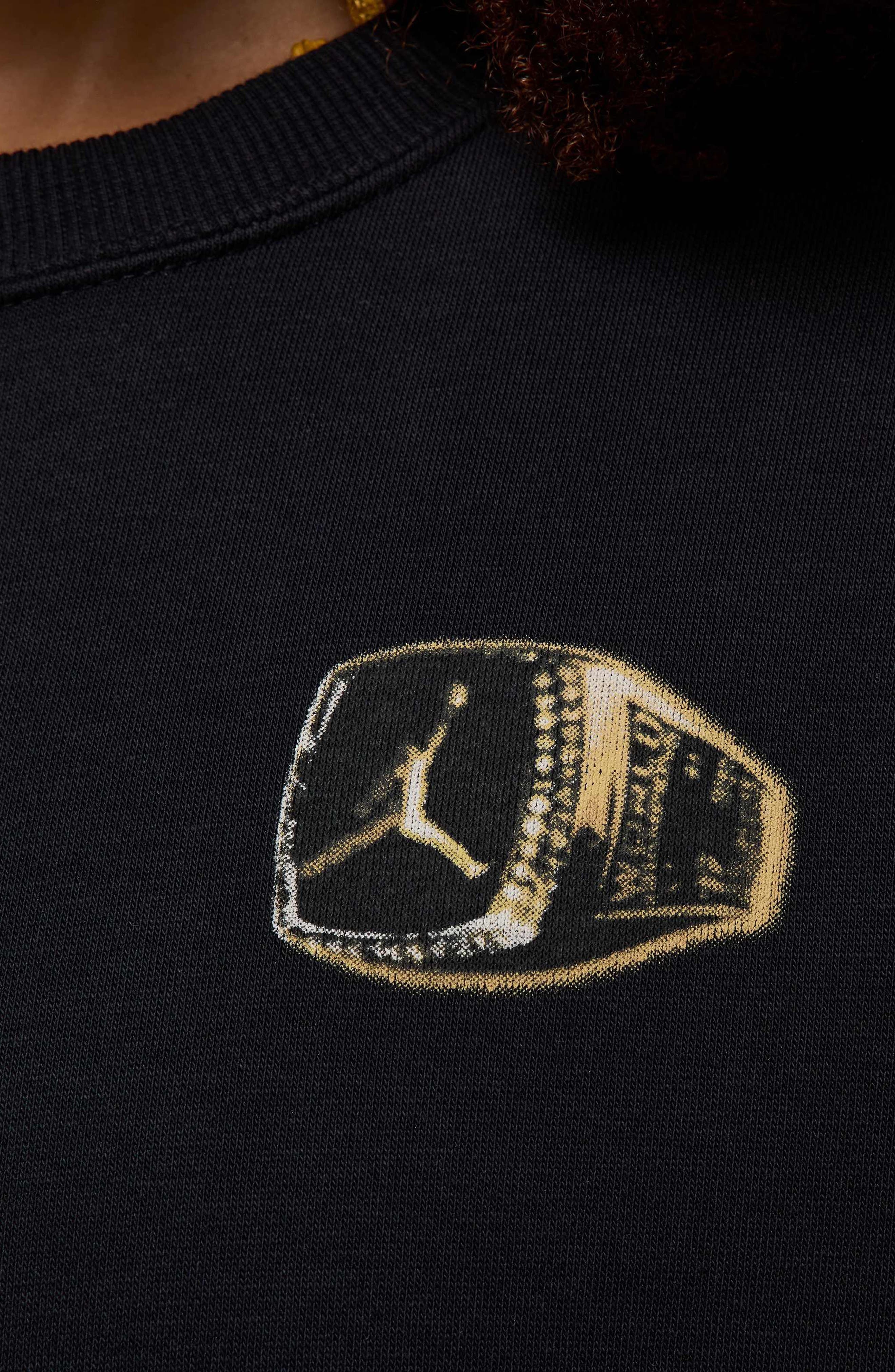 Nike Jordan Brooklyn Fleece Crewneck Sweatshirt in Black/Sail at Nordstrom - 3