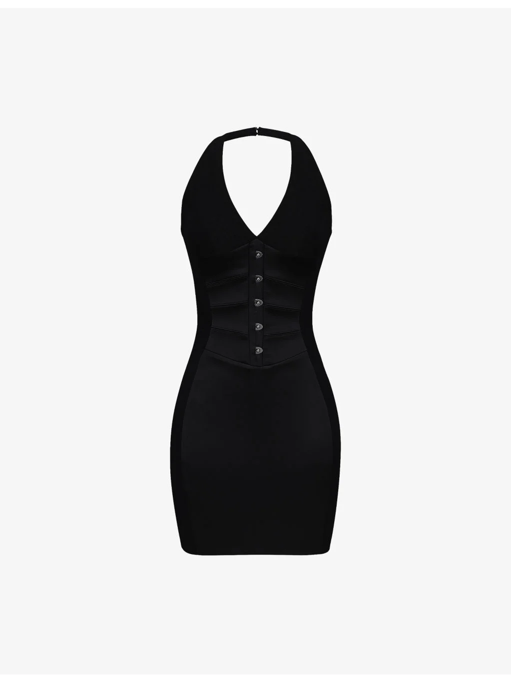 Lia Panelled Halter-Neck Duchess-Satin Mini Dress - 1
