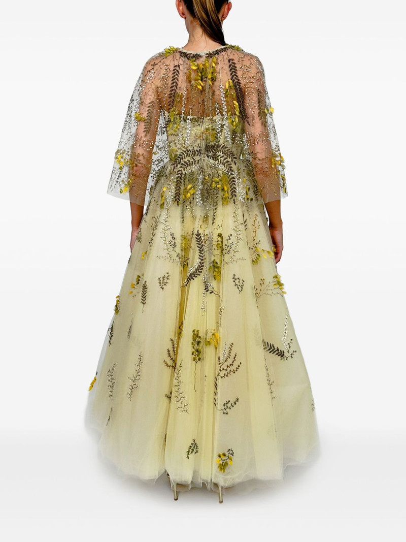 Monique Lhuillier floral-embroidered dress outlook