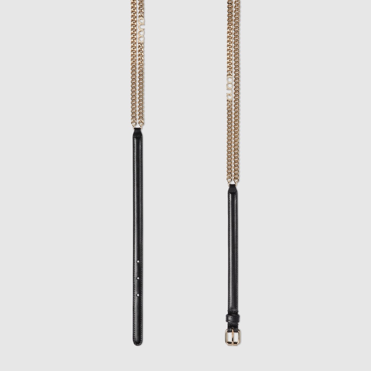 Thin belt with Gucci chain - 2