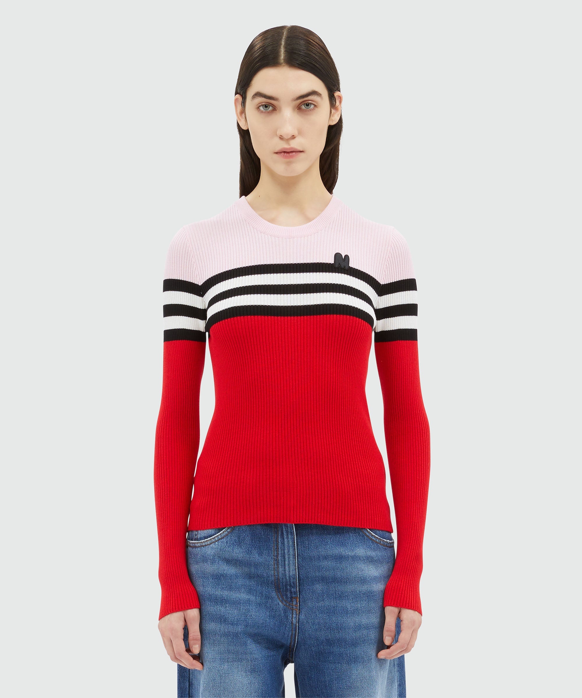 Multicolor ribbed viscose sweater - 2