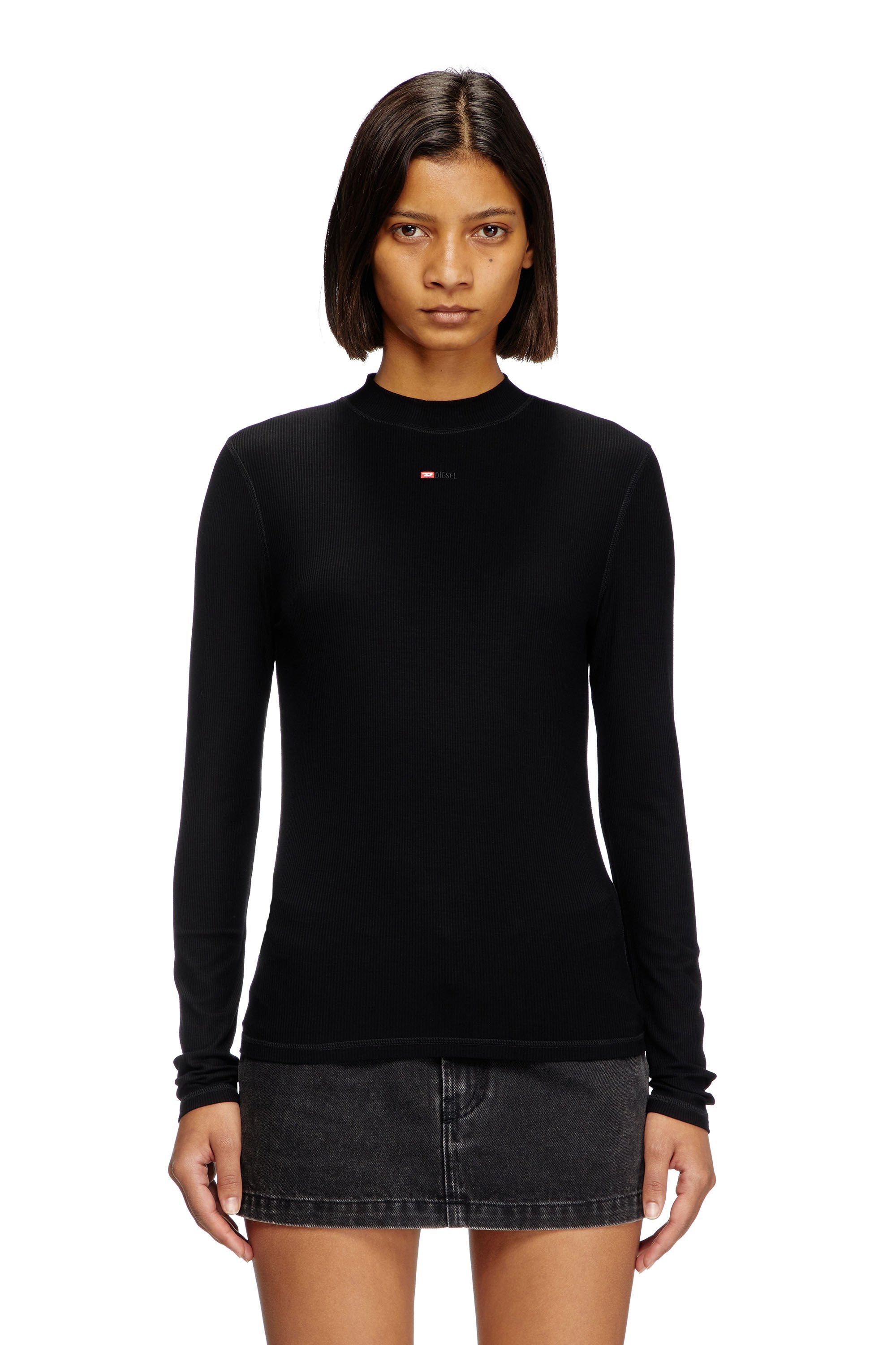 【DIESEL】T-Mokky-Ls-Microdiv Diesel T-Mokky-Ls-Microdiv mock-neck Top | Black | FARFETCH