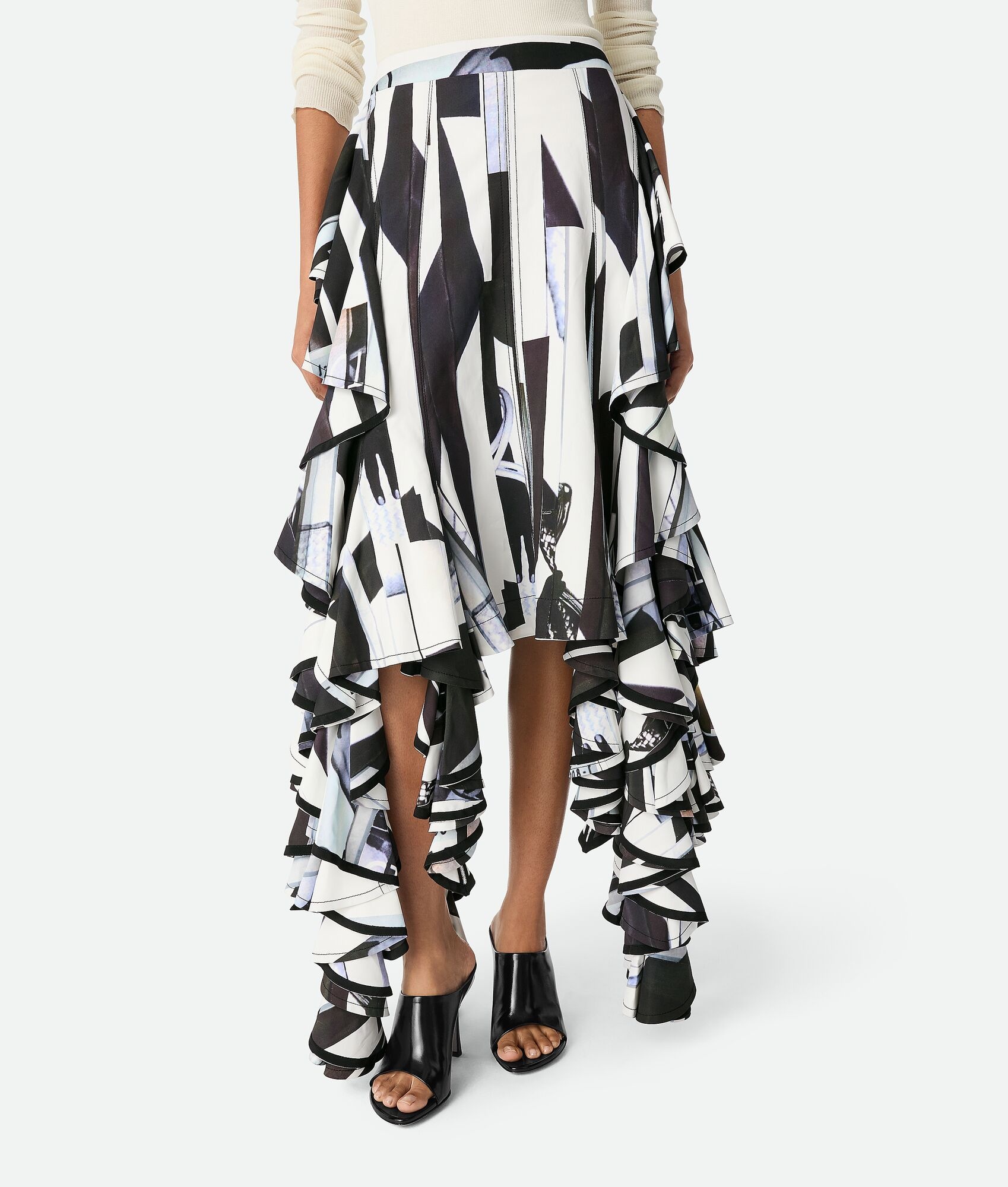 Viscose Printed Ruffle Skirt - 5