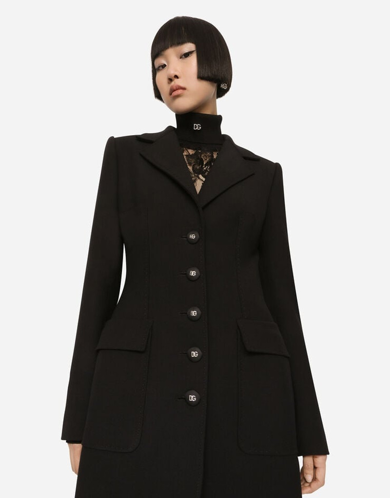 Dolce & Gabbana Single-breasted double crepe coat outlook