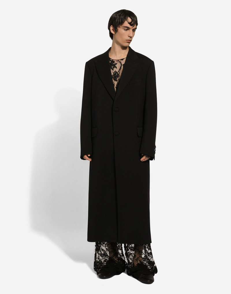 Dolce & Gabbana Single-breasted double-face stretch wool coat outlook