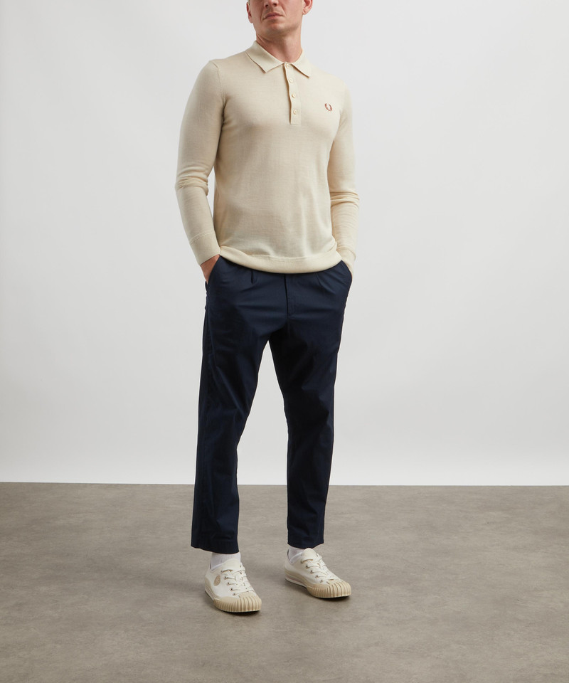 Fred Perry Logo Embroidered Knit Polo Shirt outlook