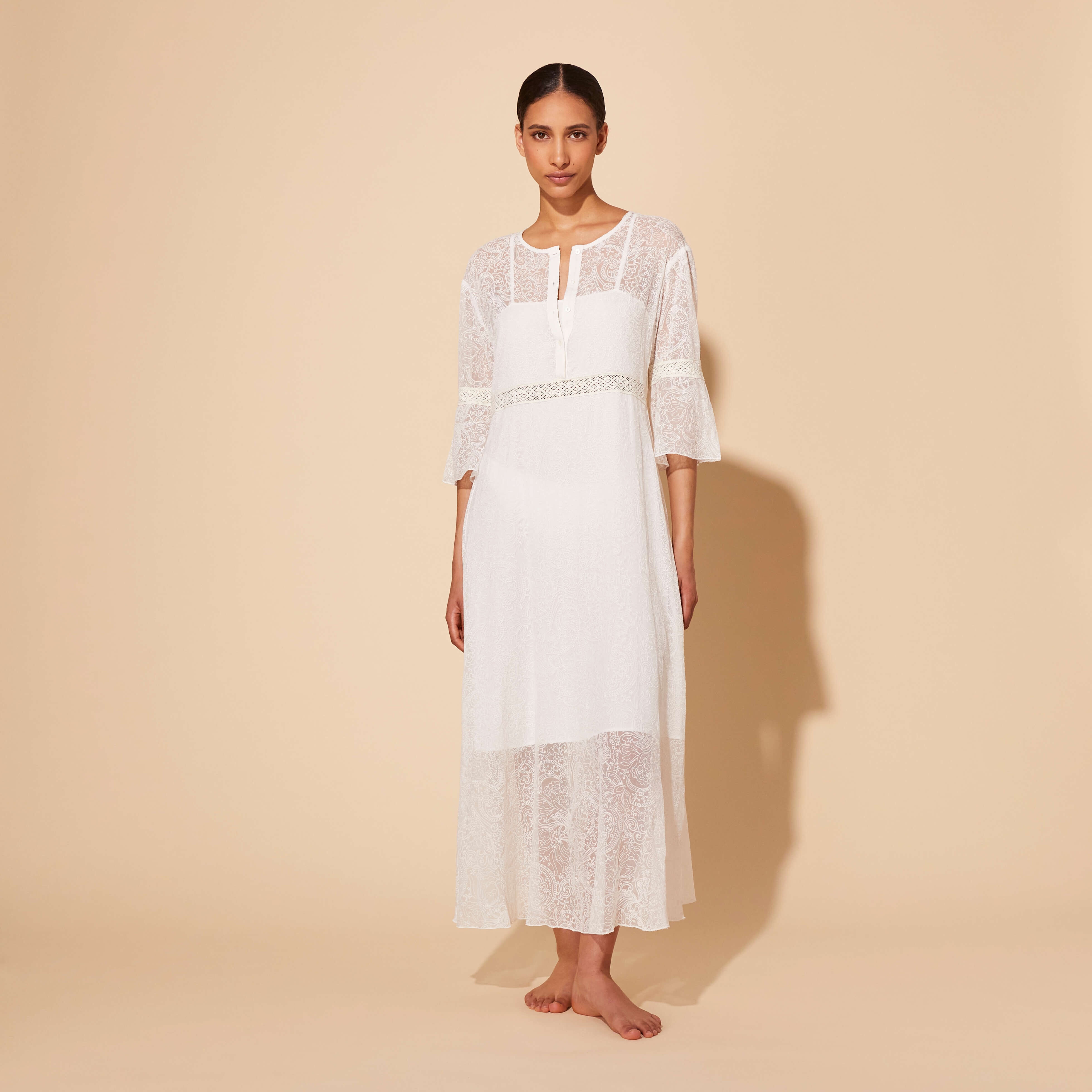 Women Silk Paisley Long Dress - 7