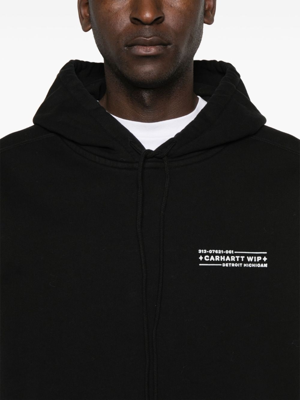 logo-print cotton hoodie - 5