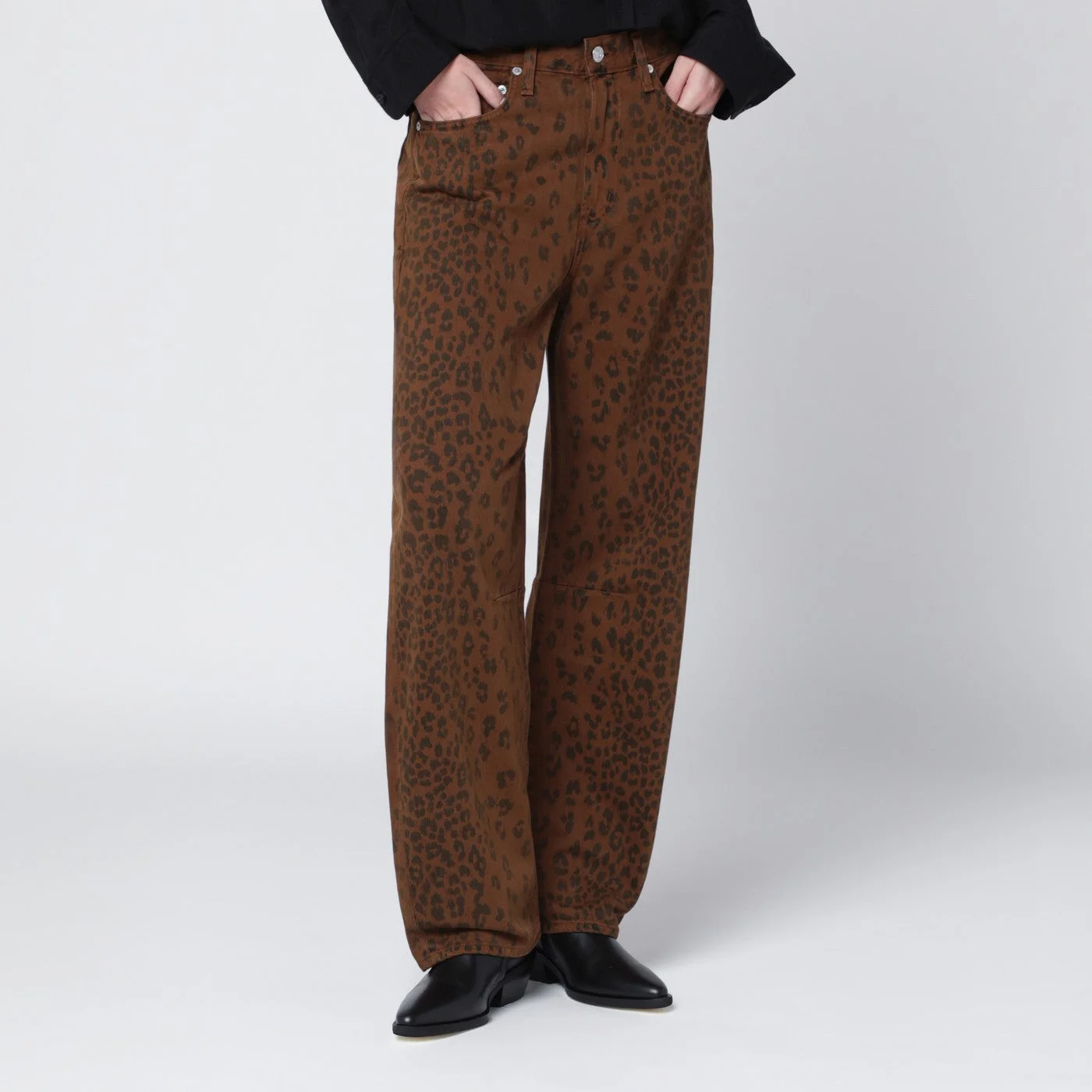 Relaxed Miro jeans with cheetah print - 1