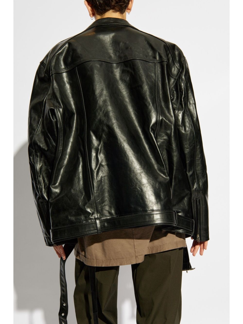 elongated biker jacket - 4