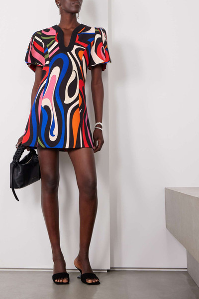 PUCCI Silk-trimmed printed crepe mini dress outlook