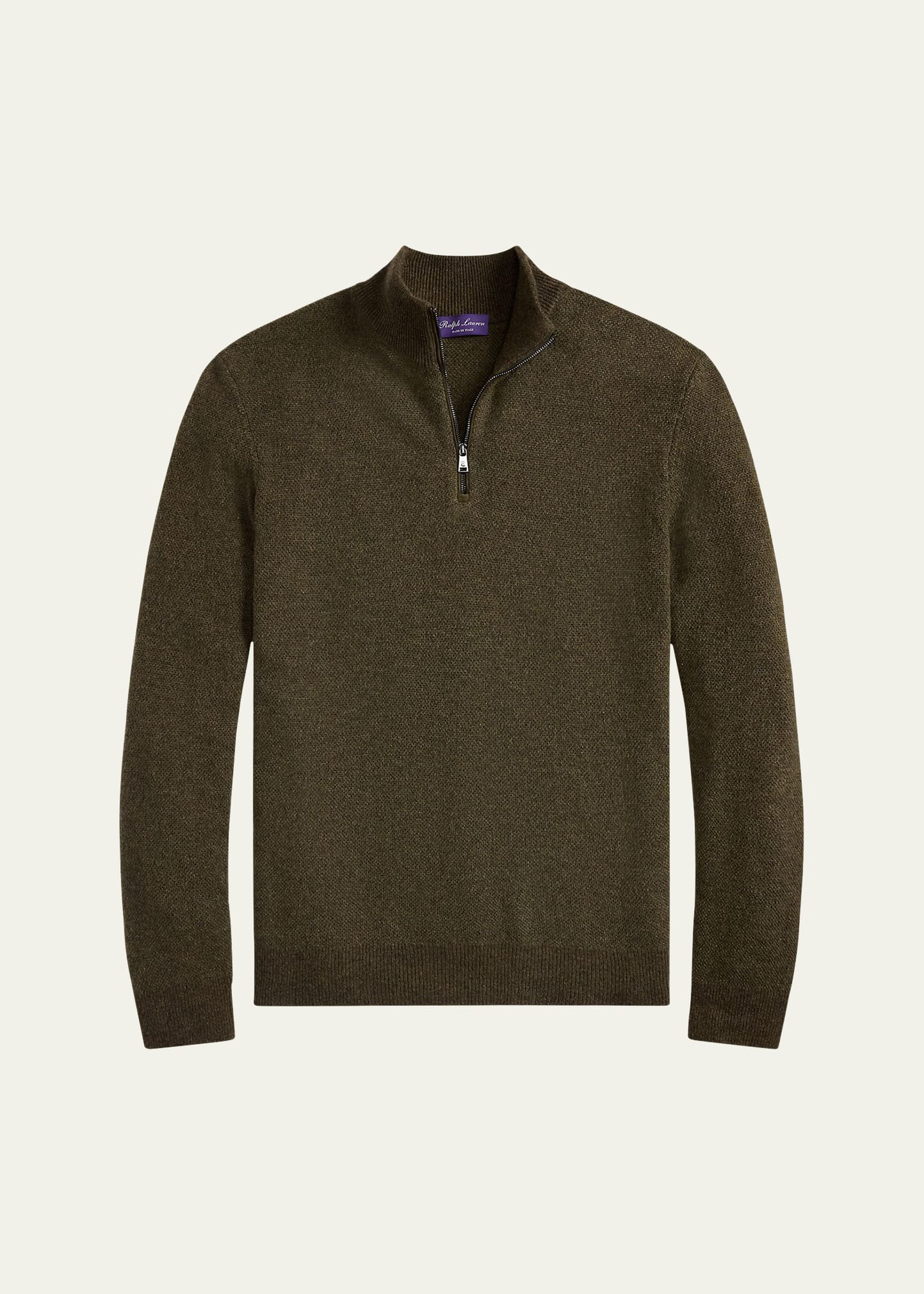 Men's Cashmere Birdseye Quarter-Zip Sweater - 1