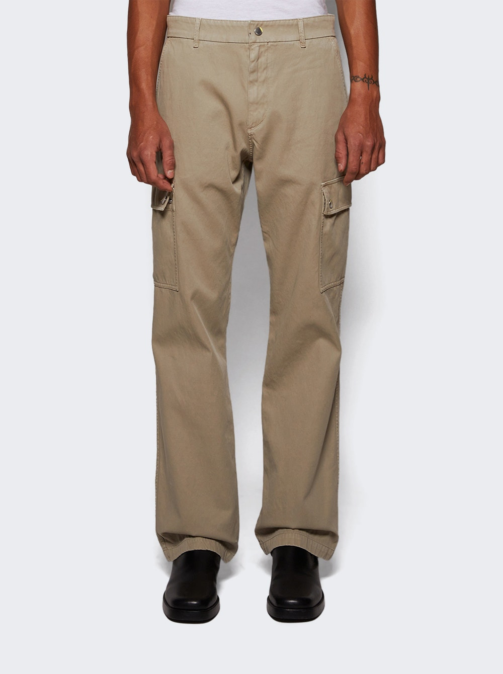 Gabardine Cargo Trousers Heron - 2