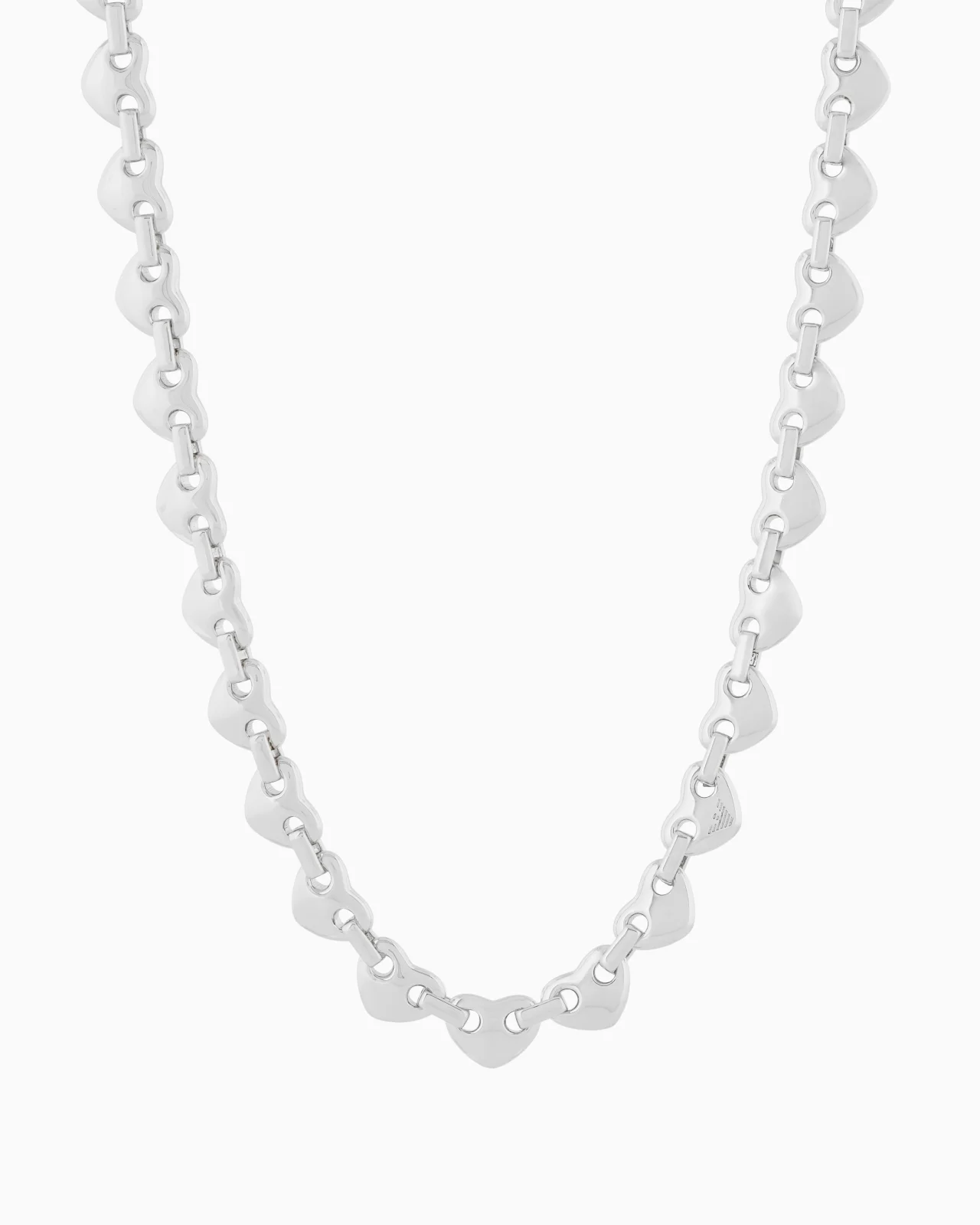 SILVER-TONE BRASS HEART CHAIN BRACELET - 1