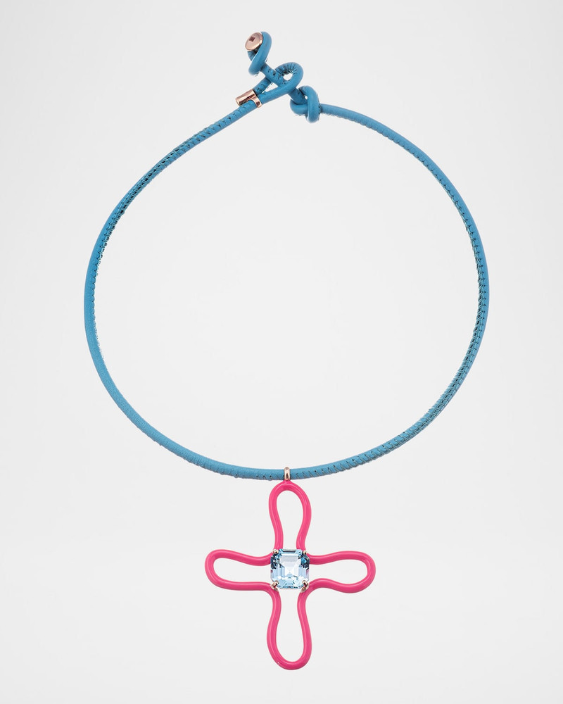 Pop Topaz Pendant Choker Necklace 1