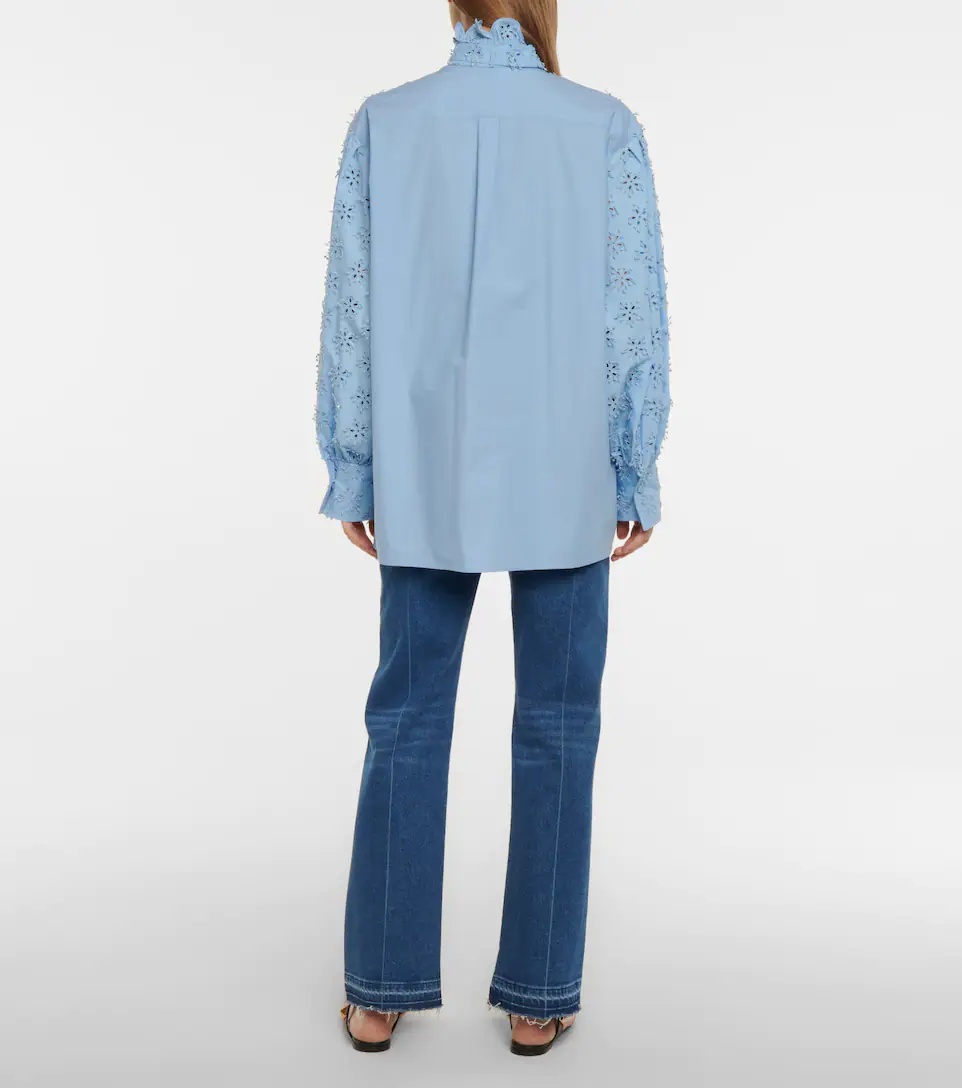 Broderie anglaise cotton-blend blouse - 3