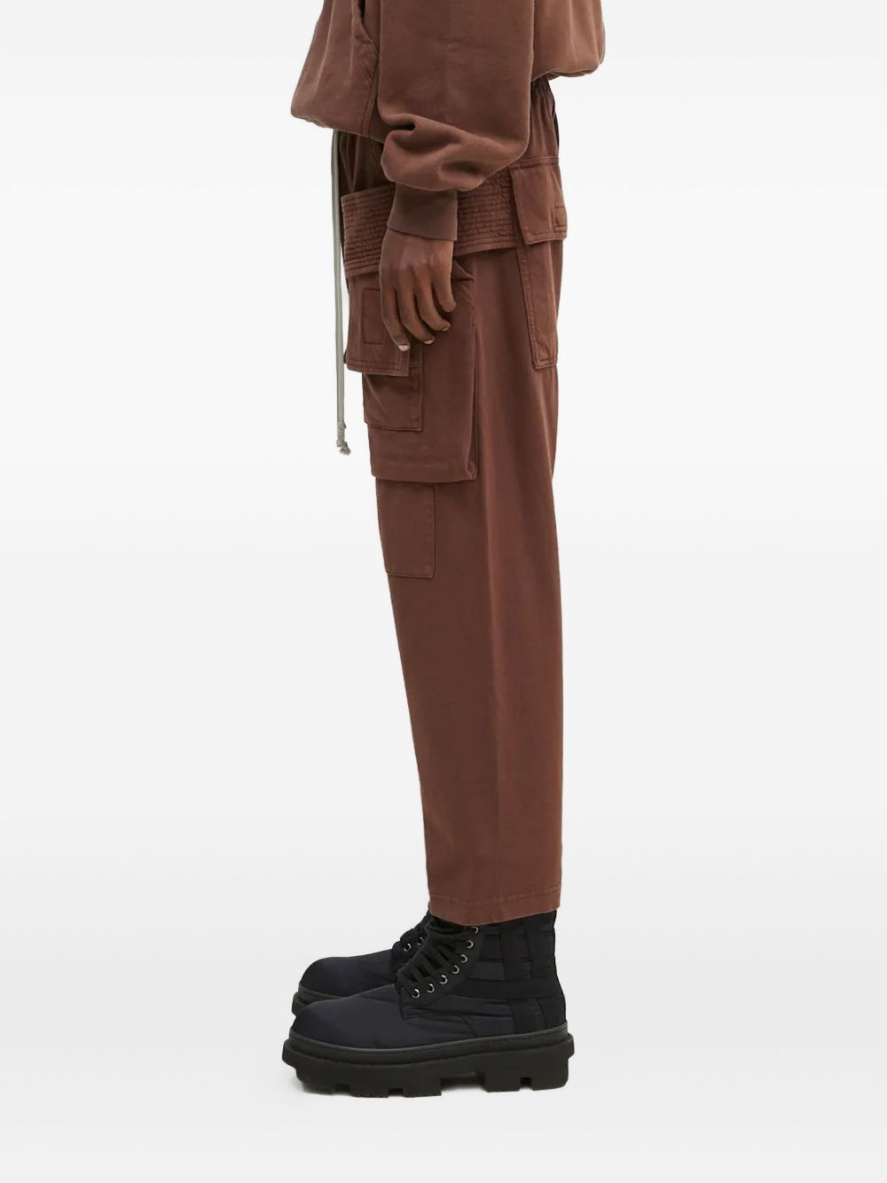 mutiple-pockets drawstring drop-crotch trousers - 2