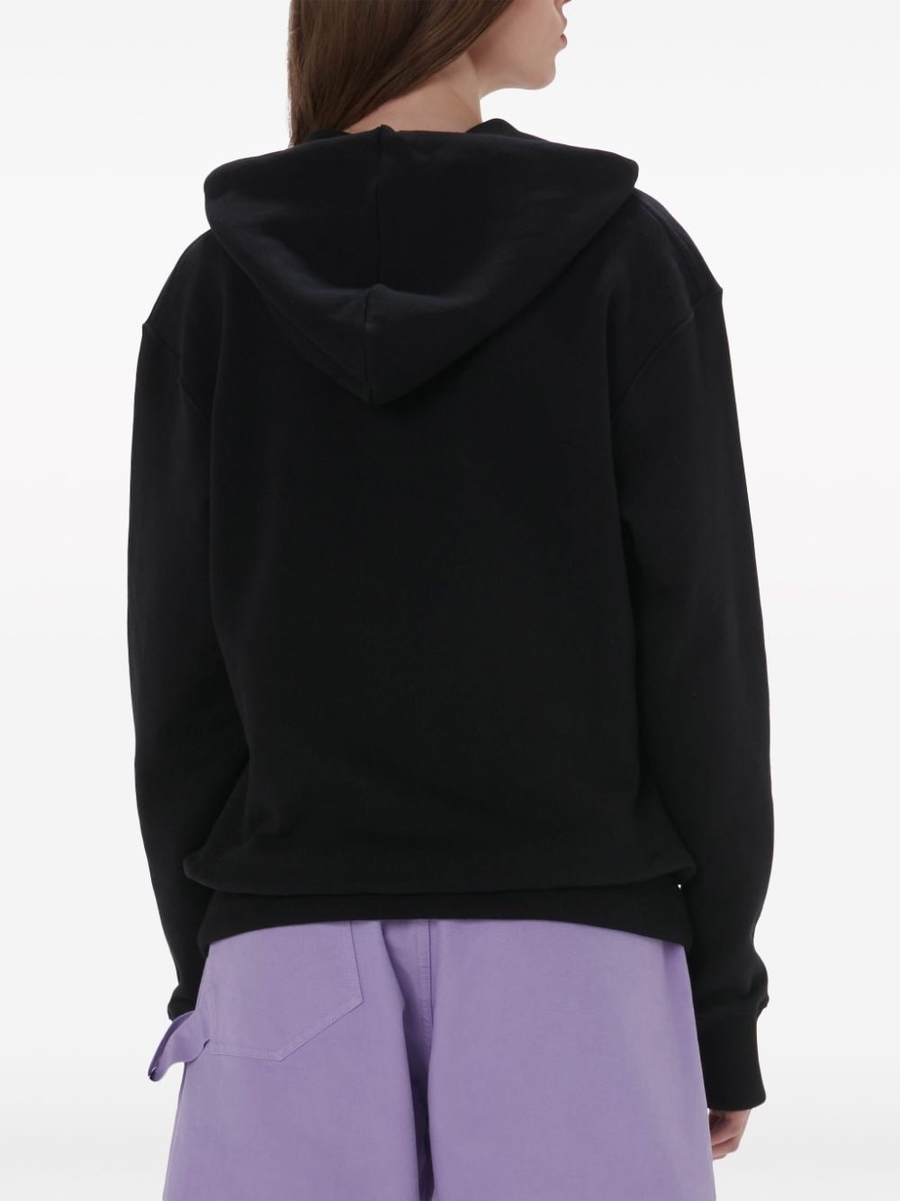 logo-embroidered organic cotton hoodie - 4