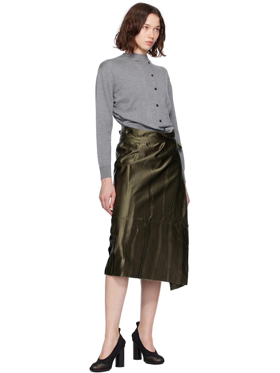 Gray Trompe L'Oeil Cardigan - 5