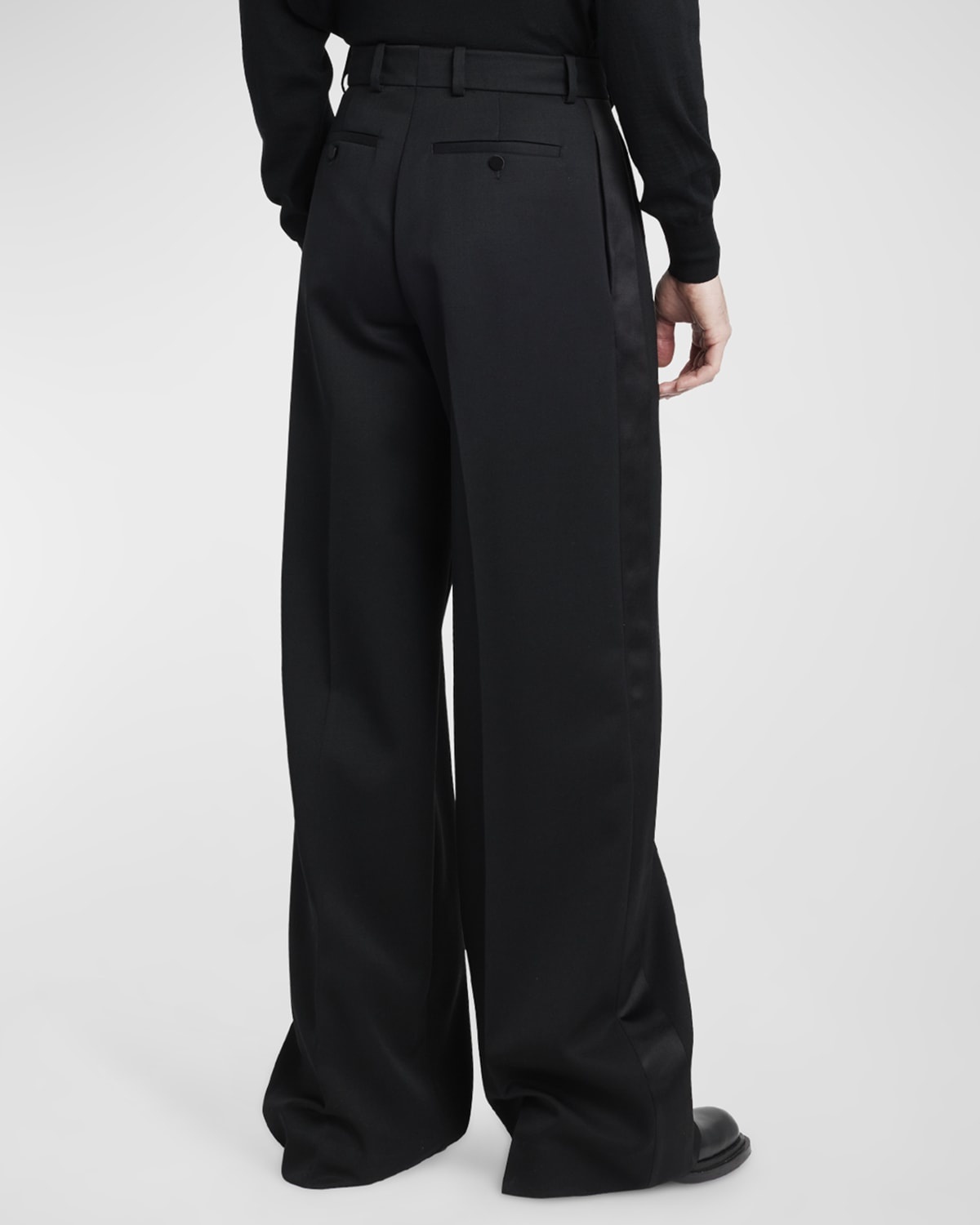 ボトムスその他 Alexander McQueen Black tailored trousers in wool Tailored Cigarette Trousers Black for Men | Alexander McQueen