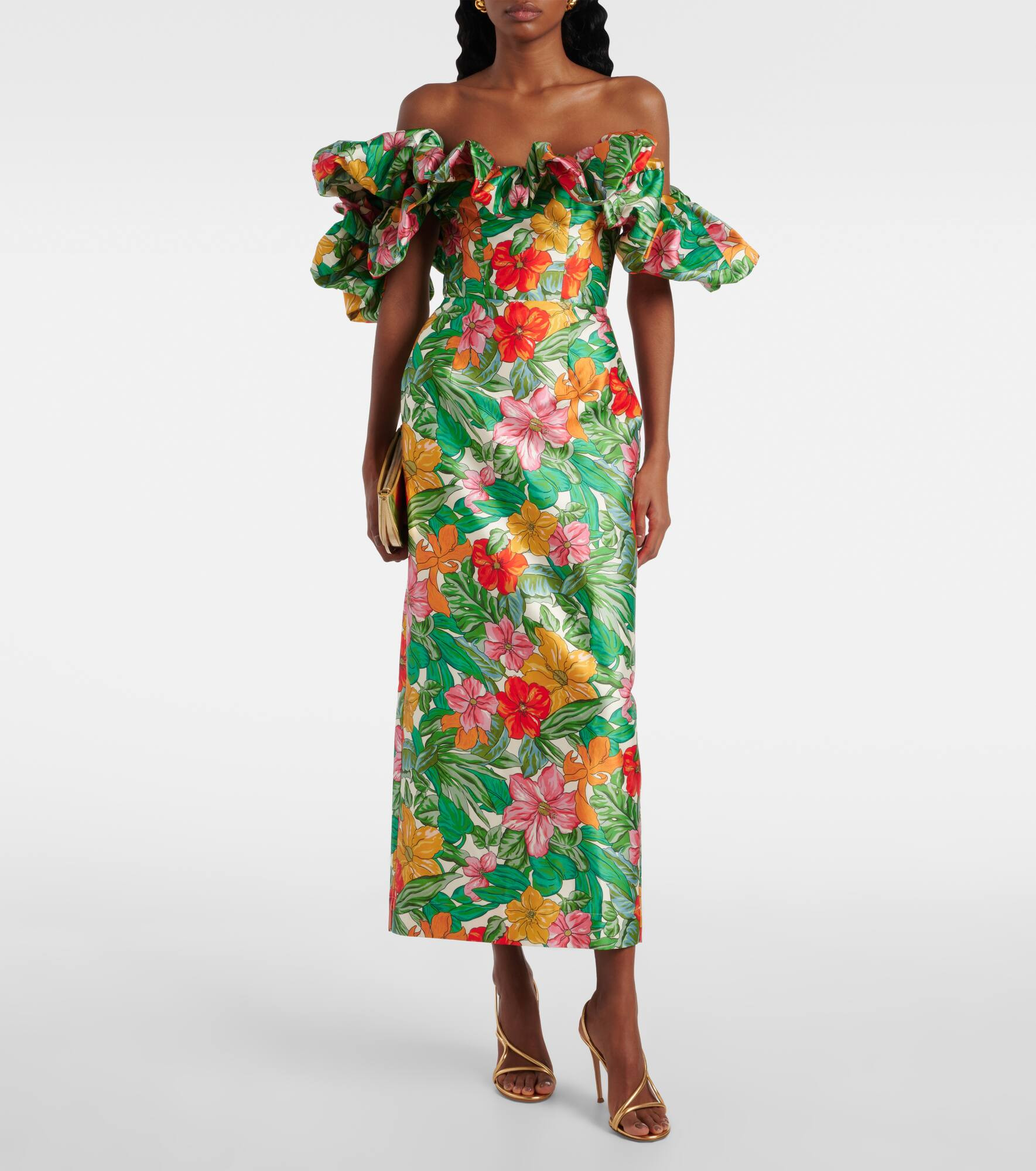 Printed off-shoulder maxi dress - 2