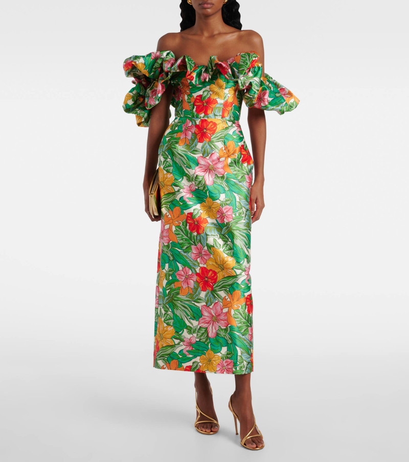 ALÉMAIS Printed off-shoulder maxi dress outlook
