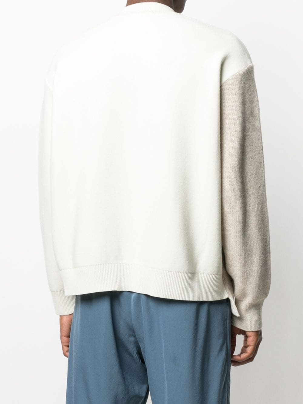 overlap crew neck jumper - 5