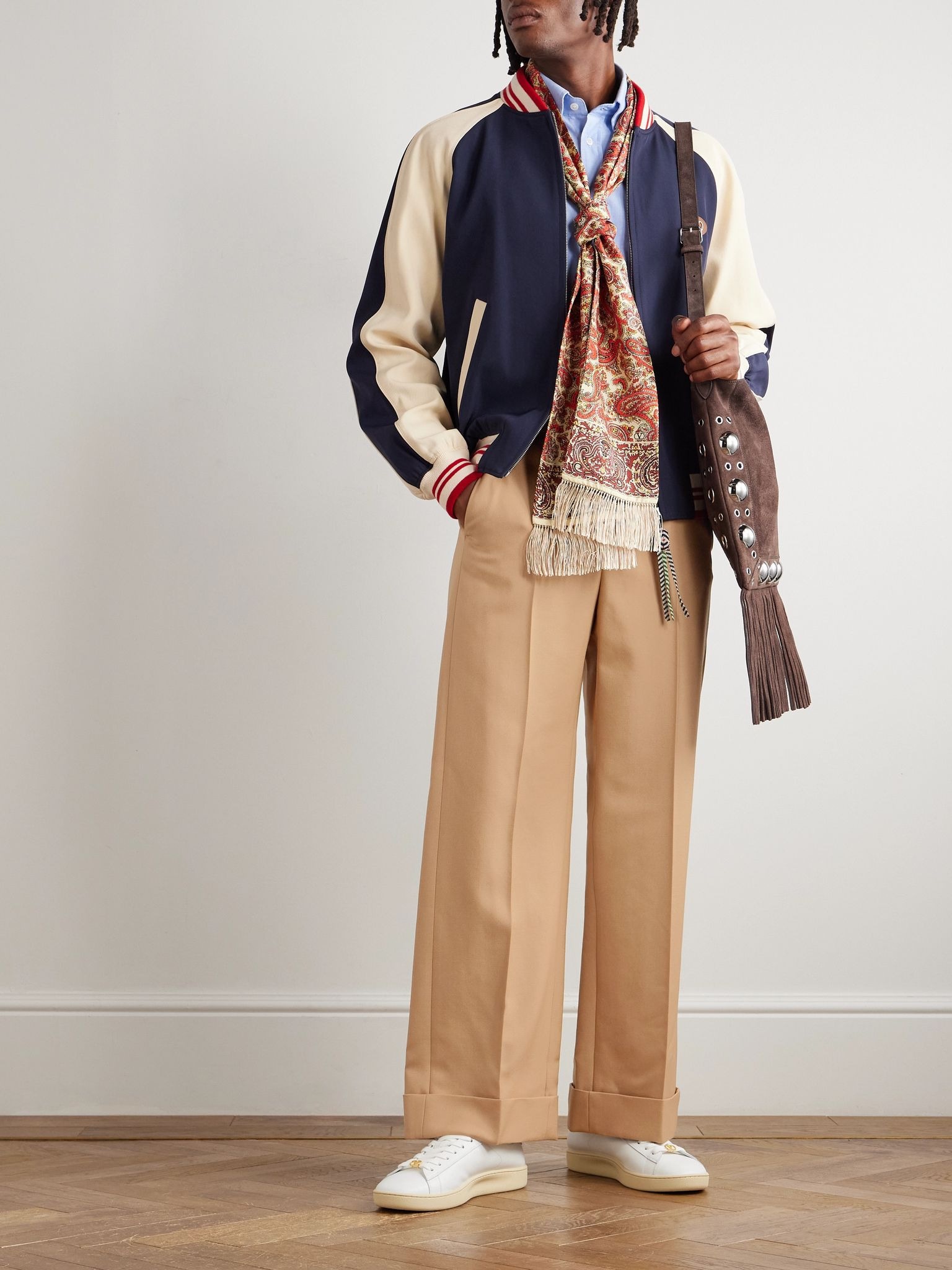 Straight-Leg Virgin Wool-Gabardine Trousers Beige - 2