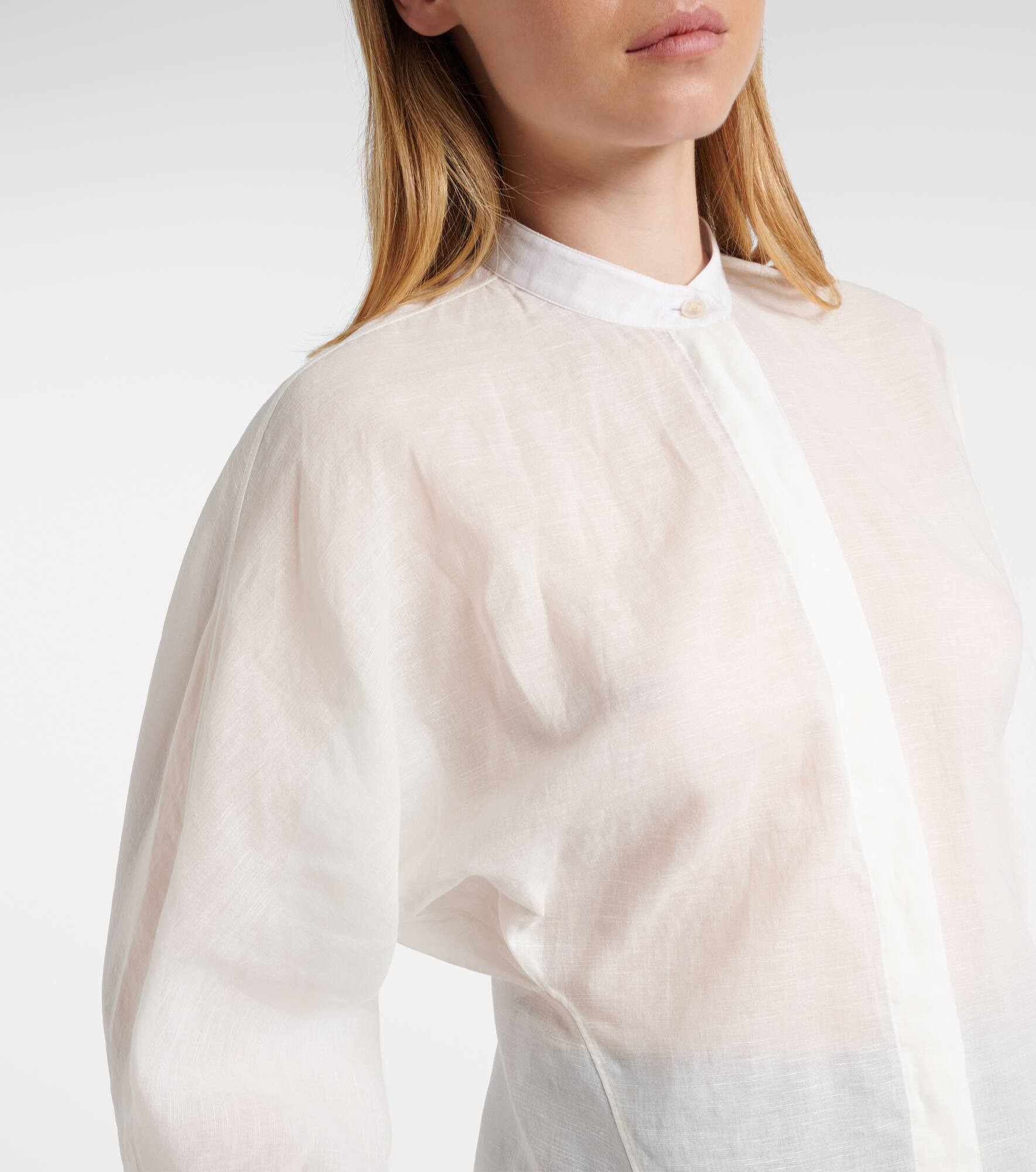 Cotton and linen blouse - 4