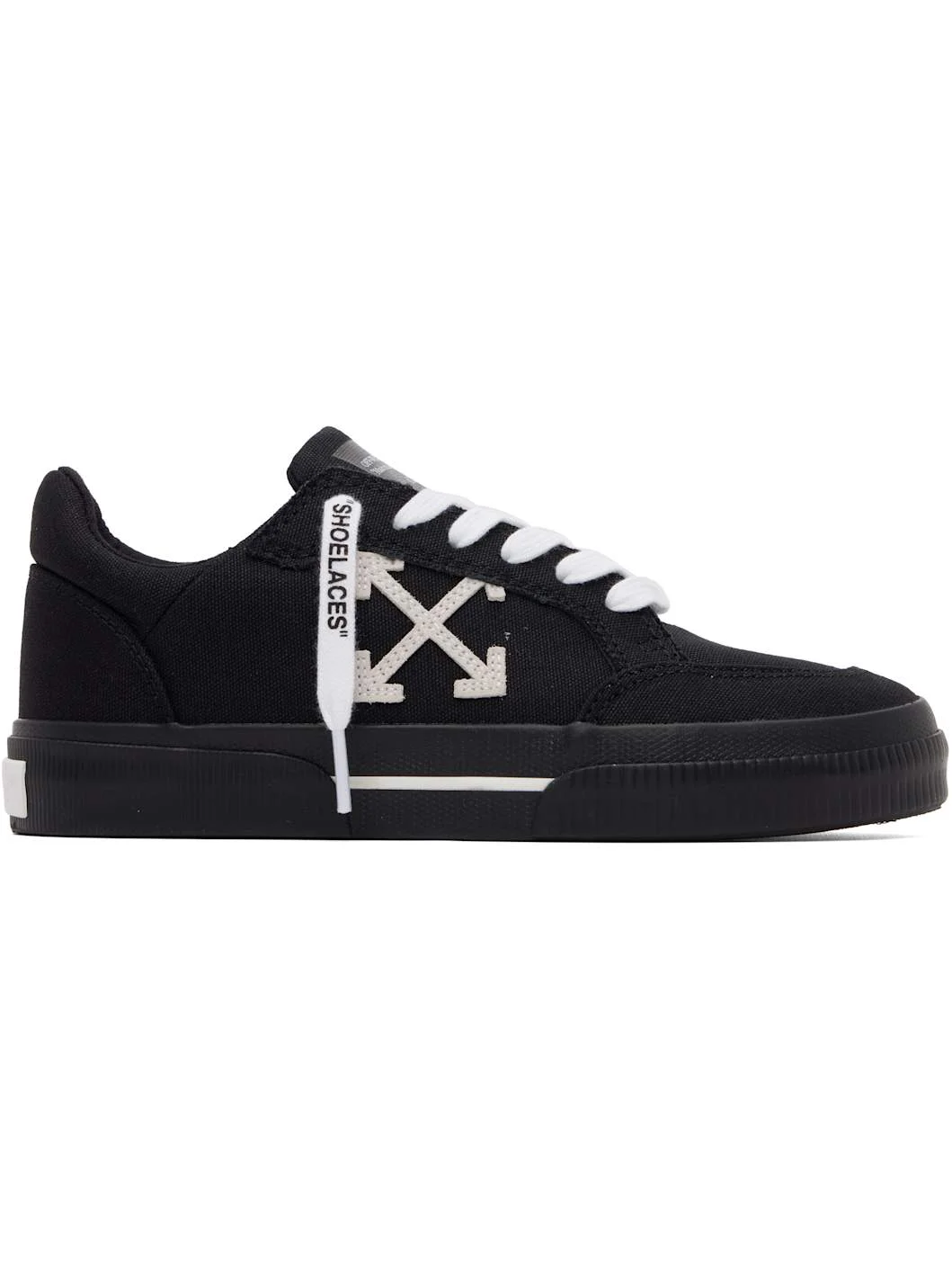 Black Vulcanized Low Canvas Sneakers - 1