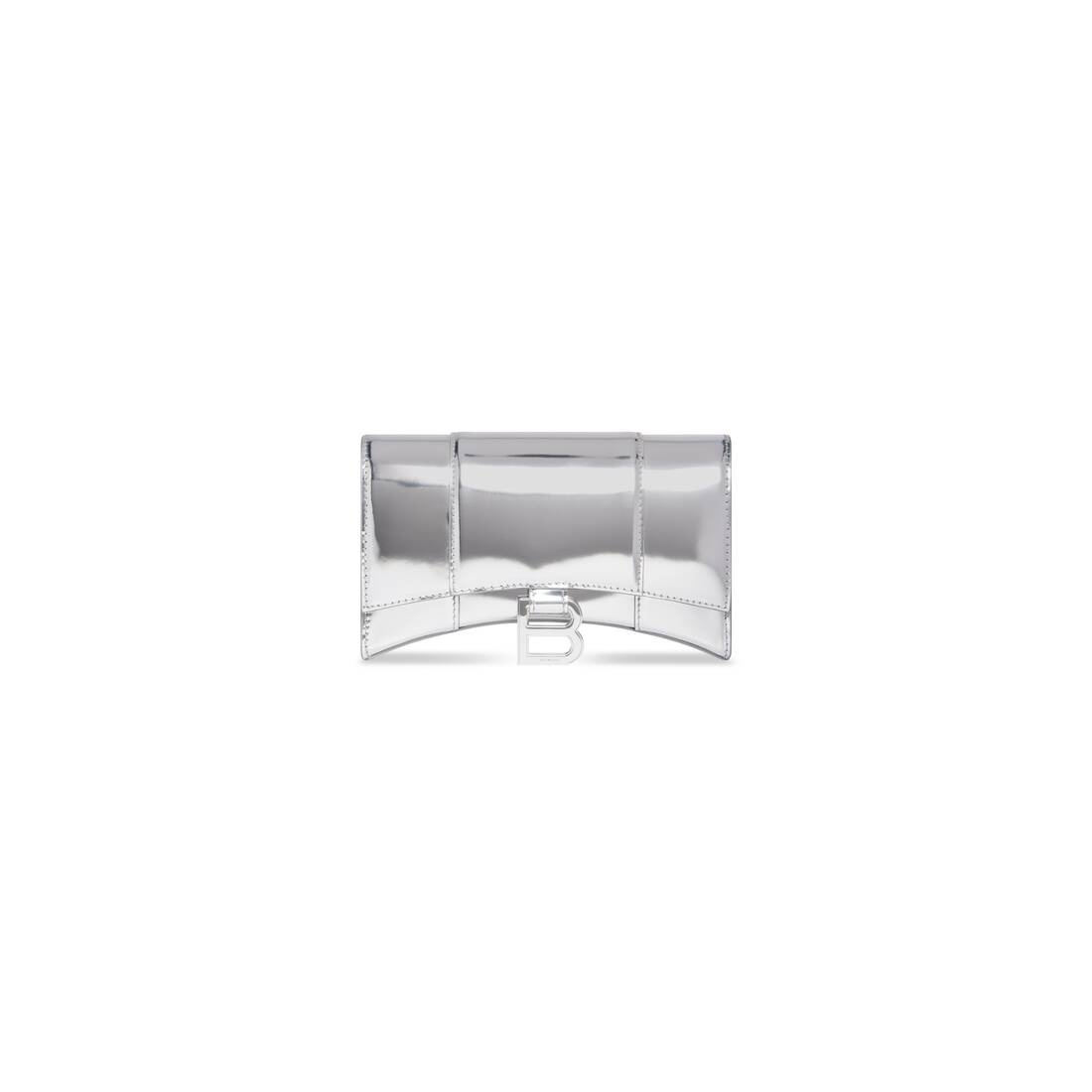 Women's Hourglass Wallet On Chain Mirror Effect in Silver - 6