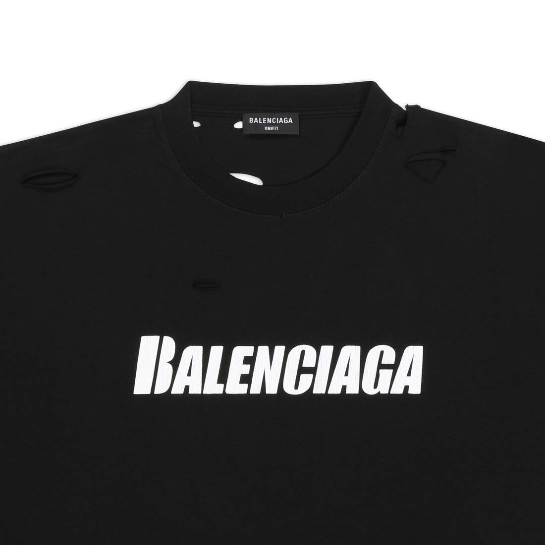 BALENCIAGA Balenciaga Caps Destroyed Flatground T-Shirt