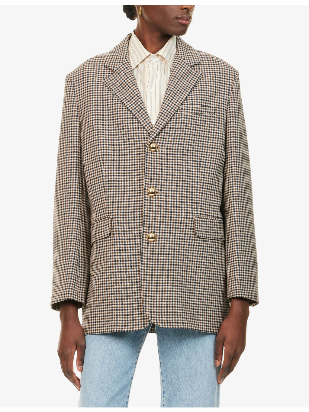 The Houndstooth Stretch-Woven Blazer - 3